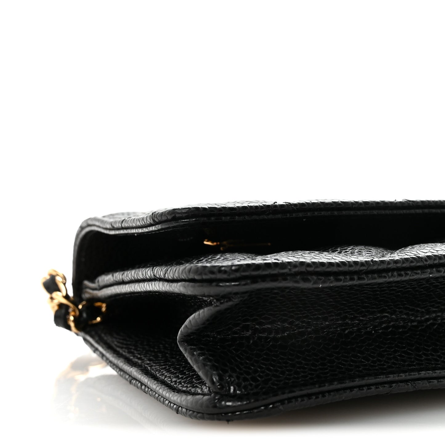 Caviar Quilted Wallet on Chain WOC Black