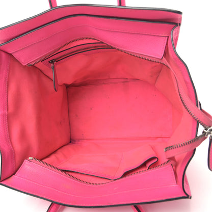 Celine Drummed Calfskin Mini Luggage Fluo Pink 4 of 20