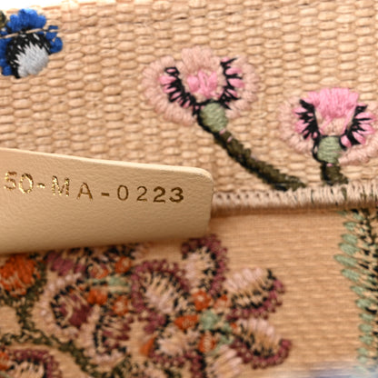 Christian Dior Raffia Embroidered Petites Fleurs Medium Book Tote Natural 7 of 12
