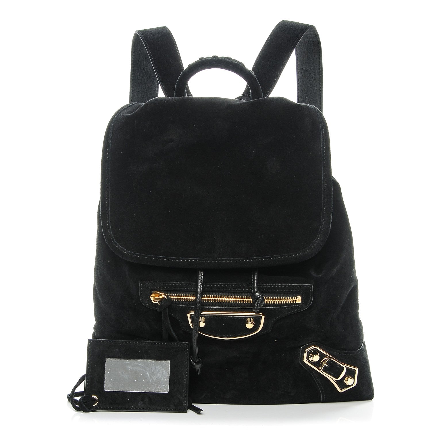 Balenciaga Baby Daim Suede Gold Metallic Edge Hardware Backpack Black 1 of 7