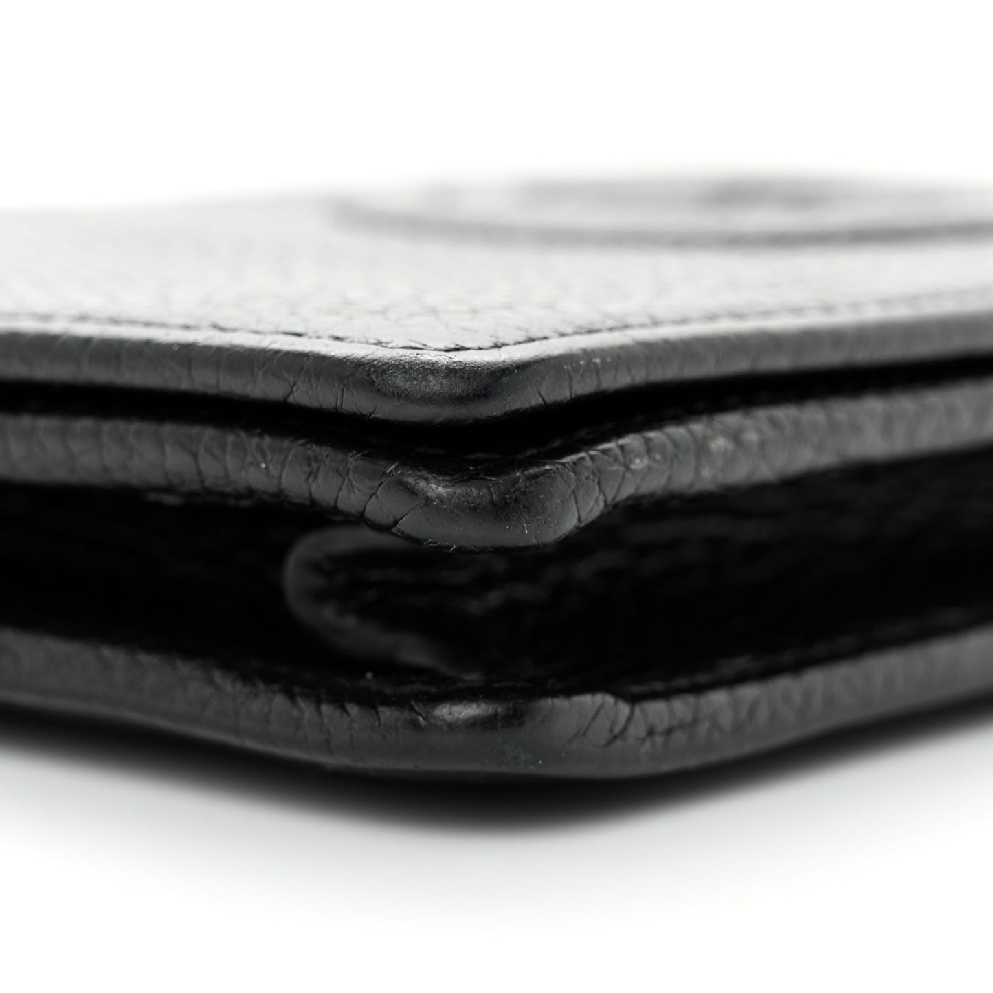 Pebbled Calfskin Soho Wallet On Chain Black