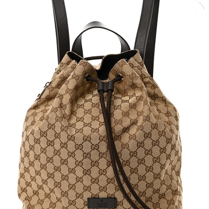 Gucci Monogram Dollar Calfskin O Drawstring Backpack Beige Ebony Testa di Moro Dark Chocolate 8 of 11