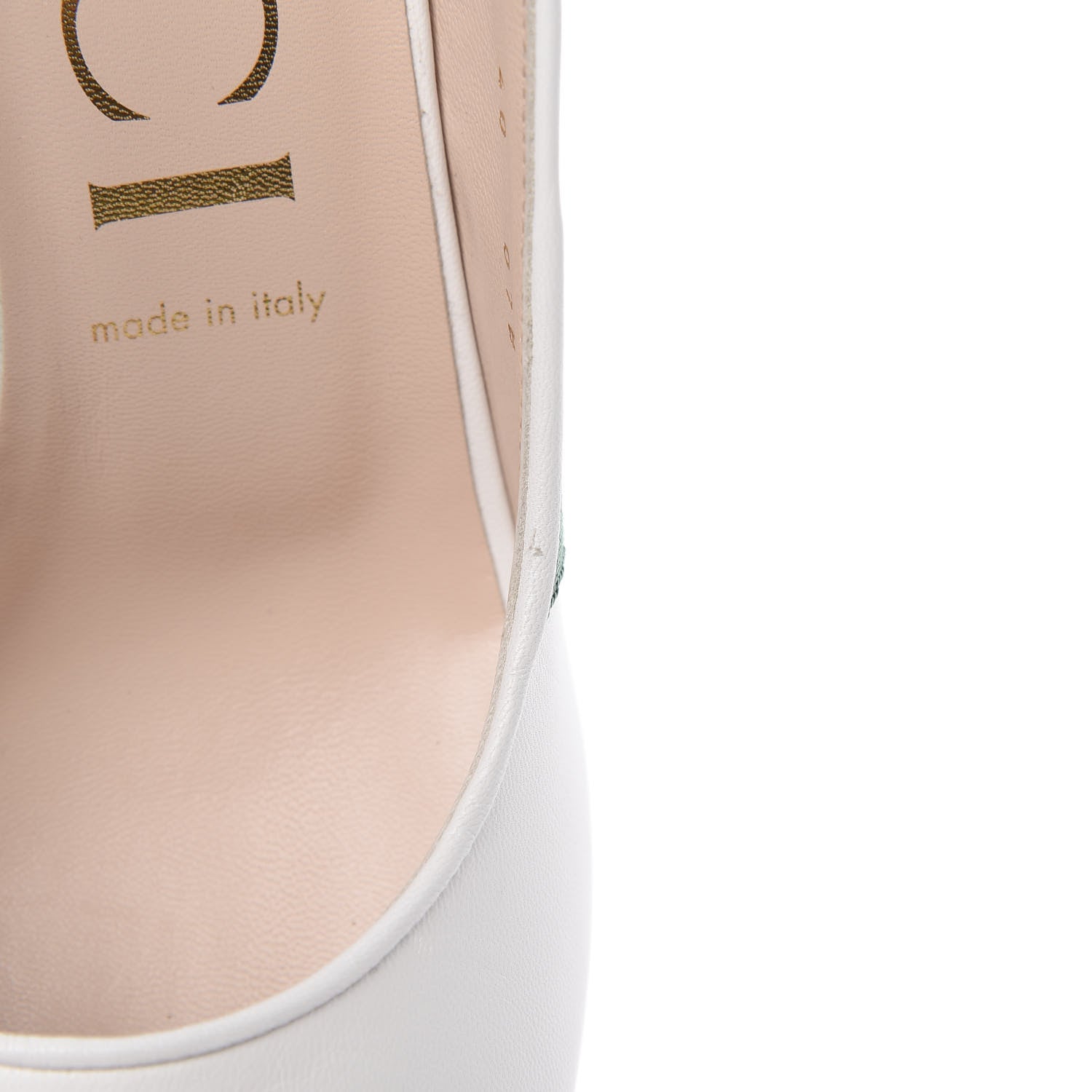 Gucci Malaga Kid Web Sylvie Mid Heel Slingback Pumps 40 White 8 of 9