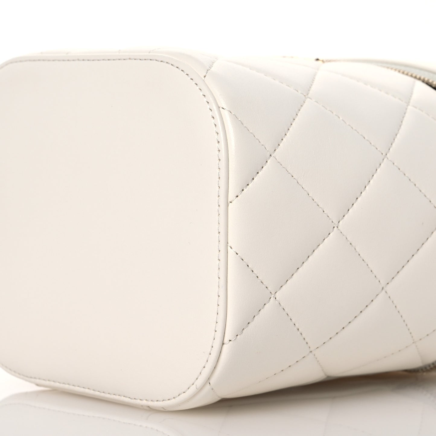 Lambskin Quilted Trendy CC Vanity Case White