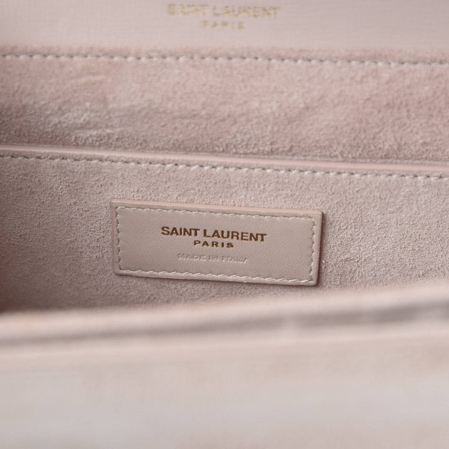 Smooth Calfskin Suede Medium Bellechasse Bag Marble Pink