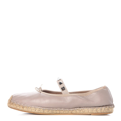 Valentino Garavani Nappa Rockstud Ballerina Espadrille Flats 37 Poudre 1 of 14