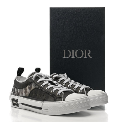 Christian Dior Technical Canvas Mesh Oblique Printed Mens B23 League Low Top Sneaker 43 Black Beige 10 of 10