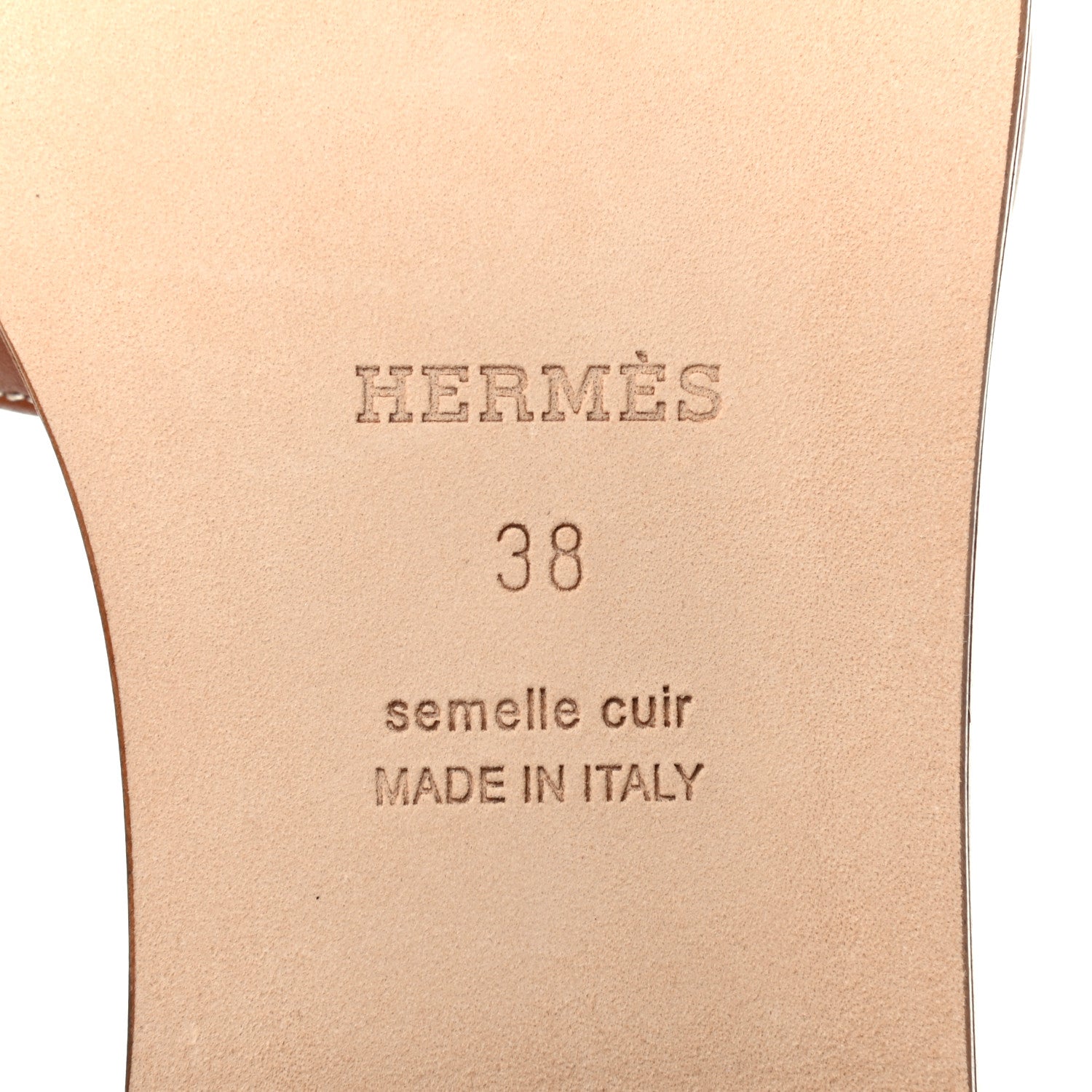 Hermes Box Calfskin Oran Sandals 38 Gold 6 of 7