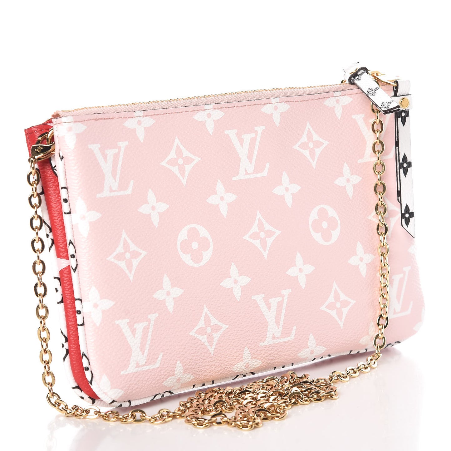 Monogram Giant Double Zip Pochette Rouge