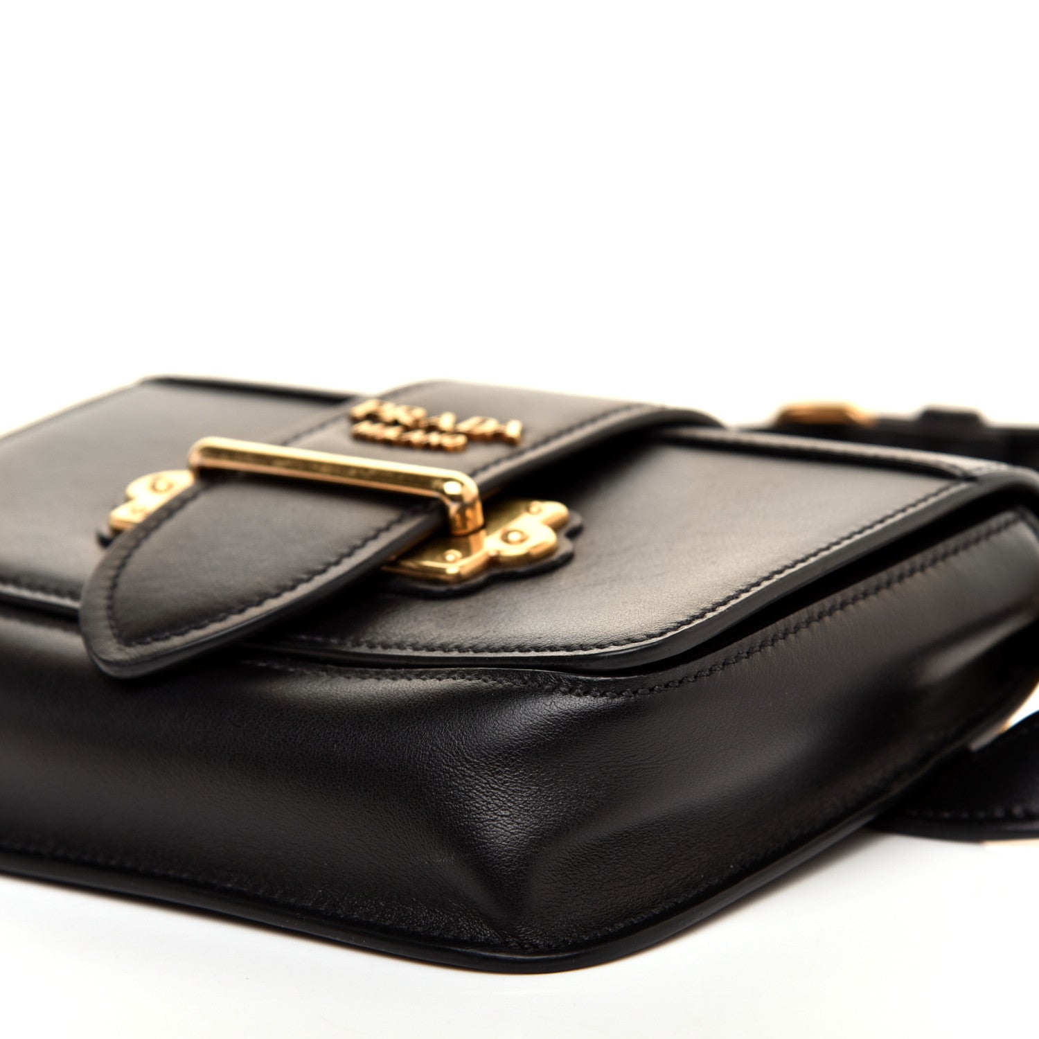 Prada Saffiano City Calf Cahier Belt Bag Black 8 of 12
