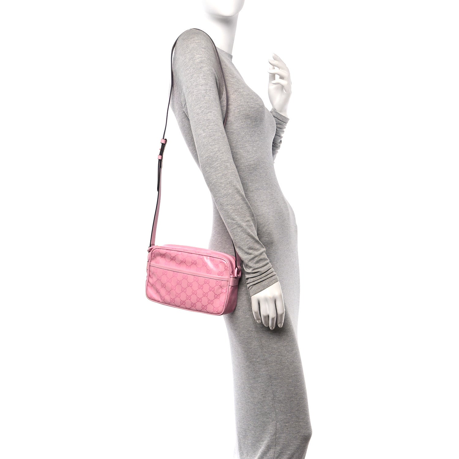 Gucci GG Crystal Monogram Mini Shoulder Bag Sugar Pink 2 of 11