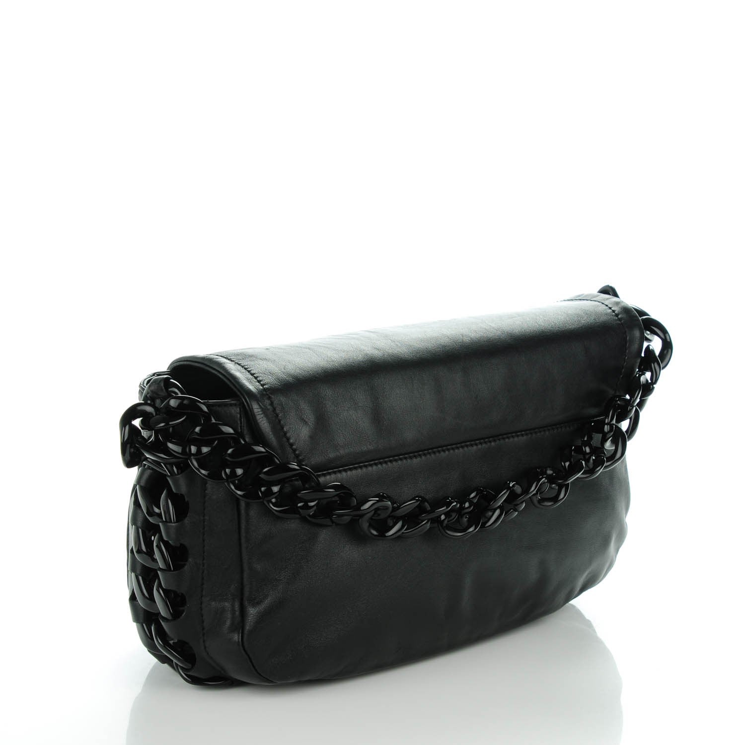 Chanel Calfskin Modern Chain Rhodoid Flap Black 3 of 7