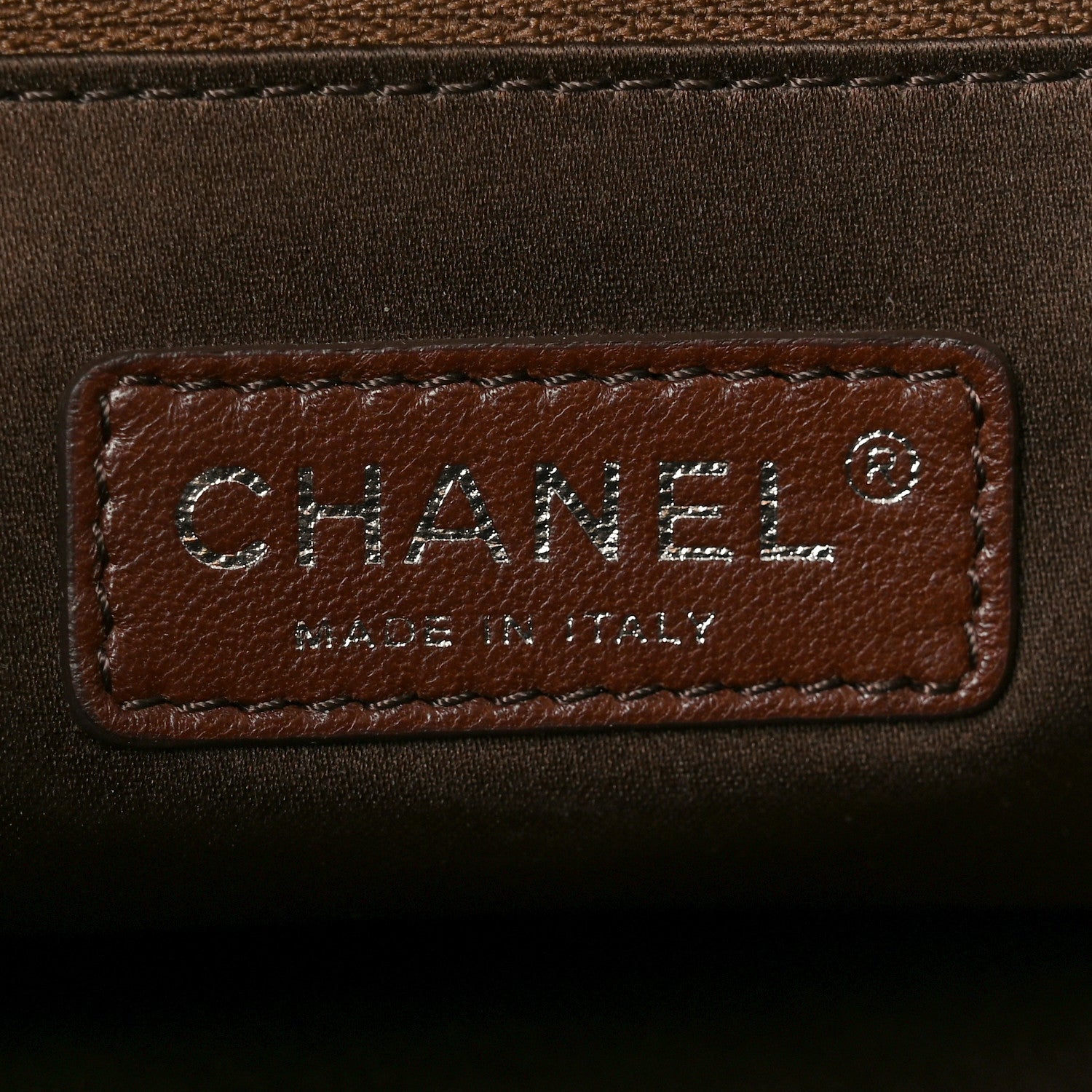 Chanel Distressed Glazed Caviar Quilted Large Elastic Tote Dark Brown 6 of 10