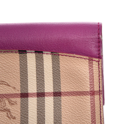 Burberry Calfskin Horseferry Check Porter Continental Wallet Dark Pink 9 of 10