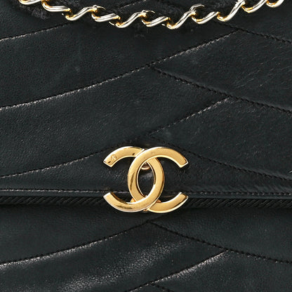 Chanel Lambskin Wavy Quilted Single Flap Black 9 of 13