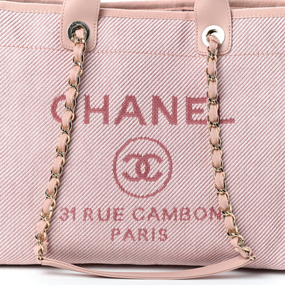 Chanel Mixed Fibers Calfskin Medium Deauville Tote Pink 8 of 10