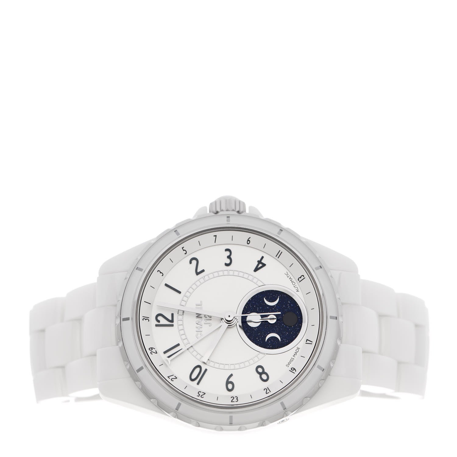 Chanel Stainless Steel Ceramic 38mm J12 Moonphase Automatic Watch White 2 of 5