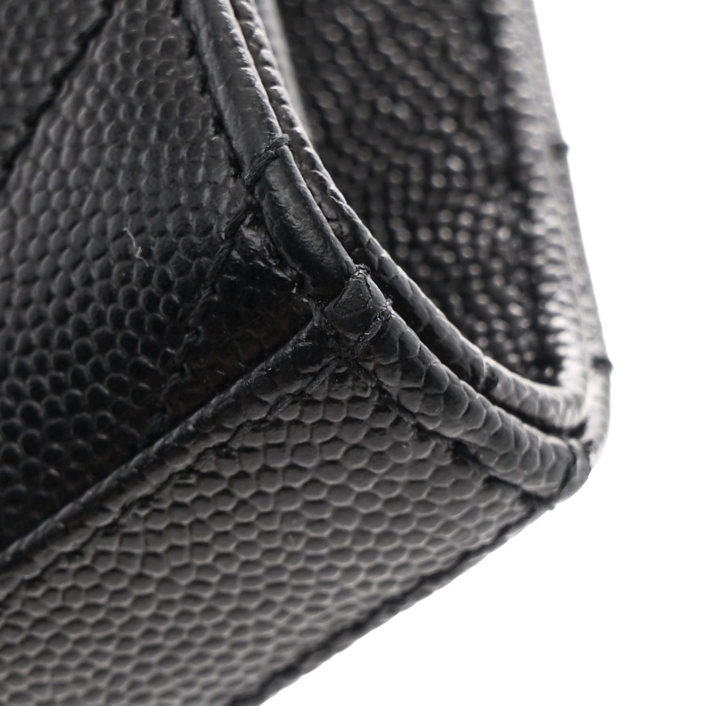 Grain De Poudre Matelasse Chevron Monogram Chain Wallet Black