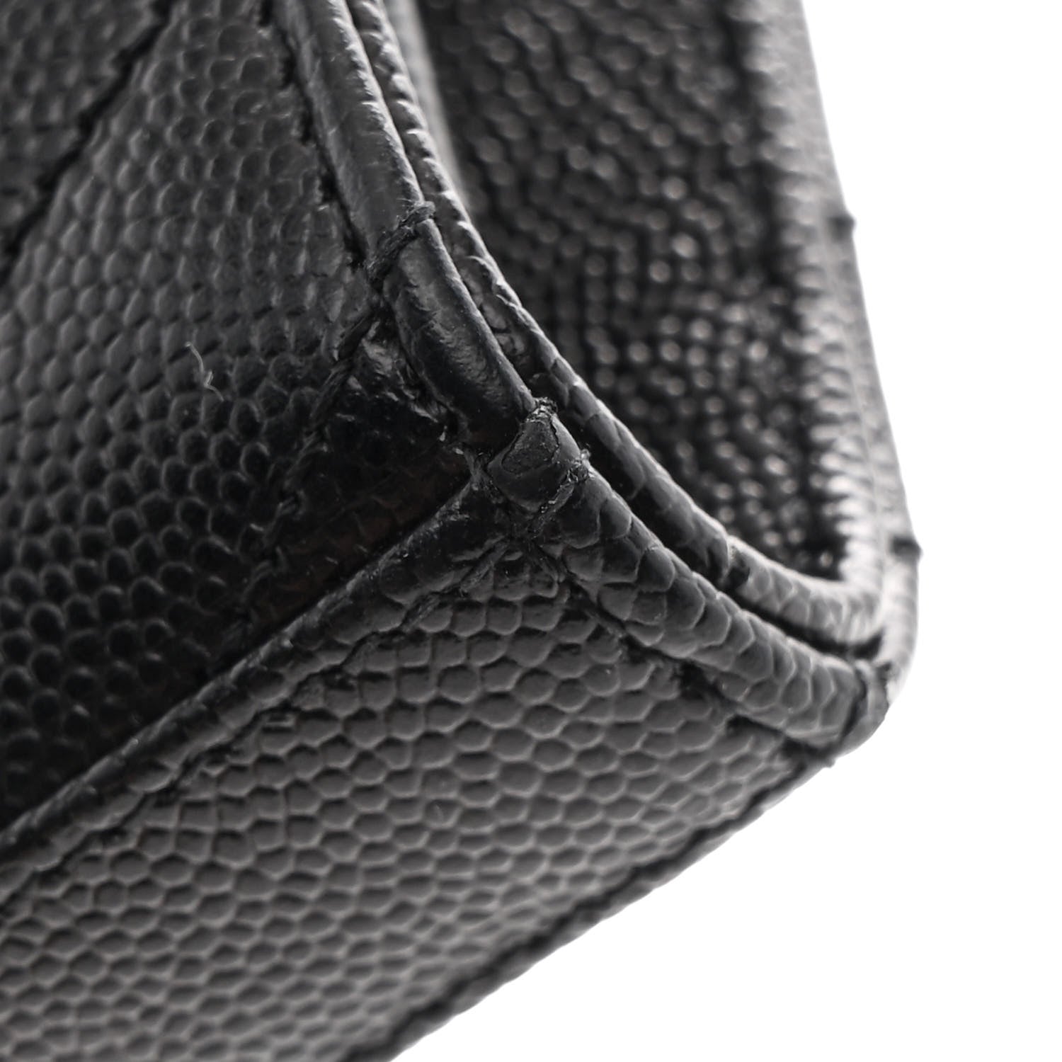 Saint Laurent Grain De Poudre Matelasse Chevron Monogram Chain Wallet Black 11 of 11