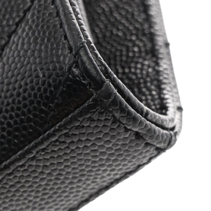 Saint Laurent Grain De Poudre Matelasse Chevron Monogram Chain Wallet Black 11 of 11