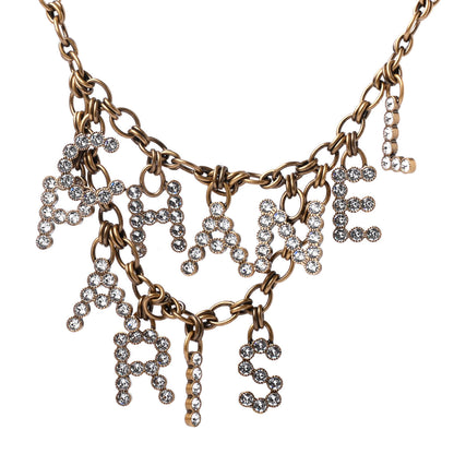 Chanel Crystal City of Lights Letter Chain Necklace Gold 1 of 4
