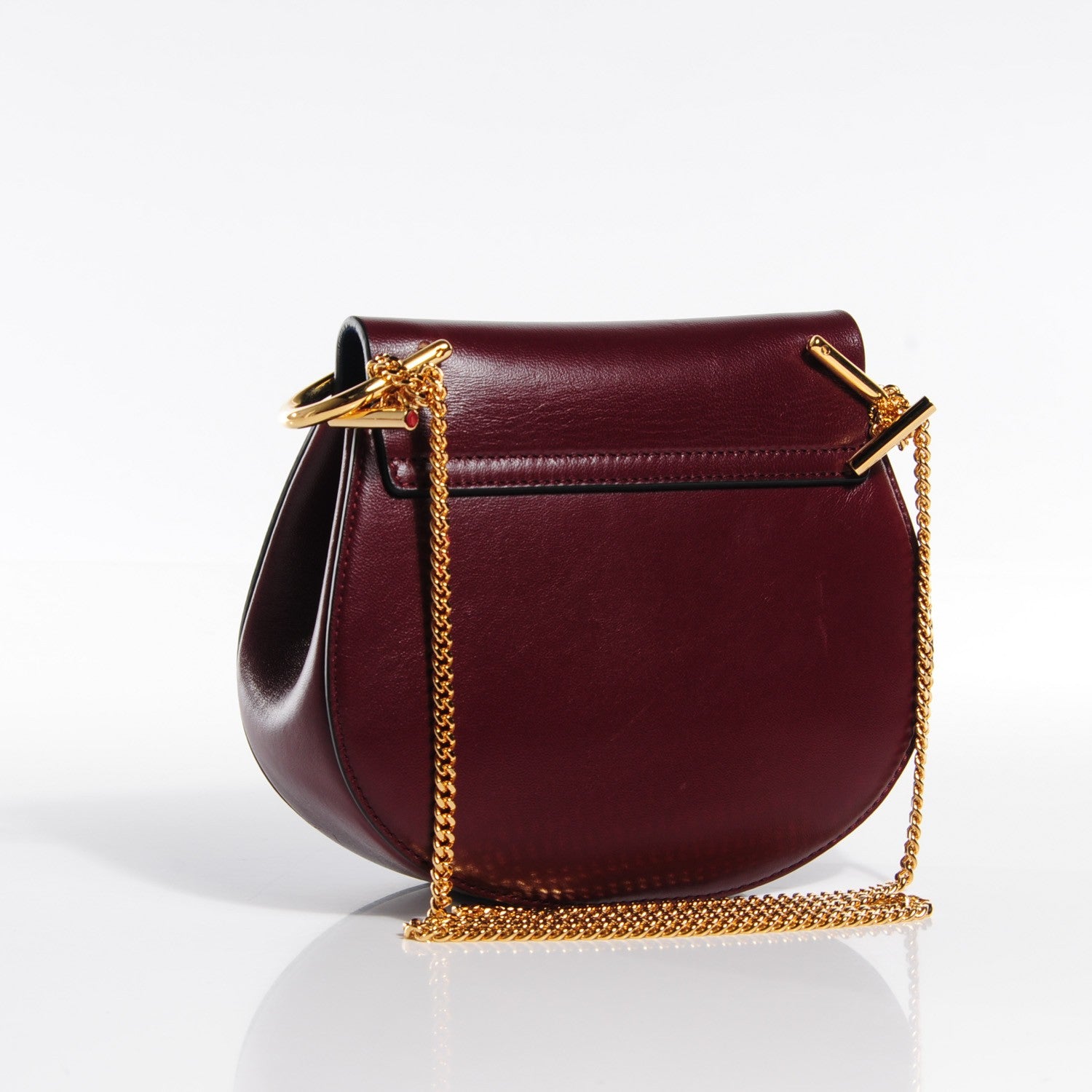 Chloe Lambskin Suede Calfskin Mini Drew Shoulder Bag Dark Velvet 4 of 10