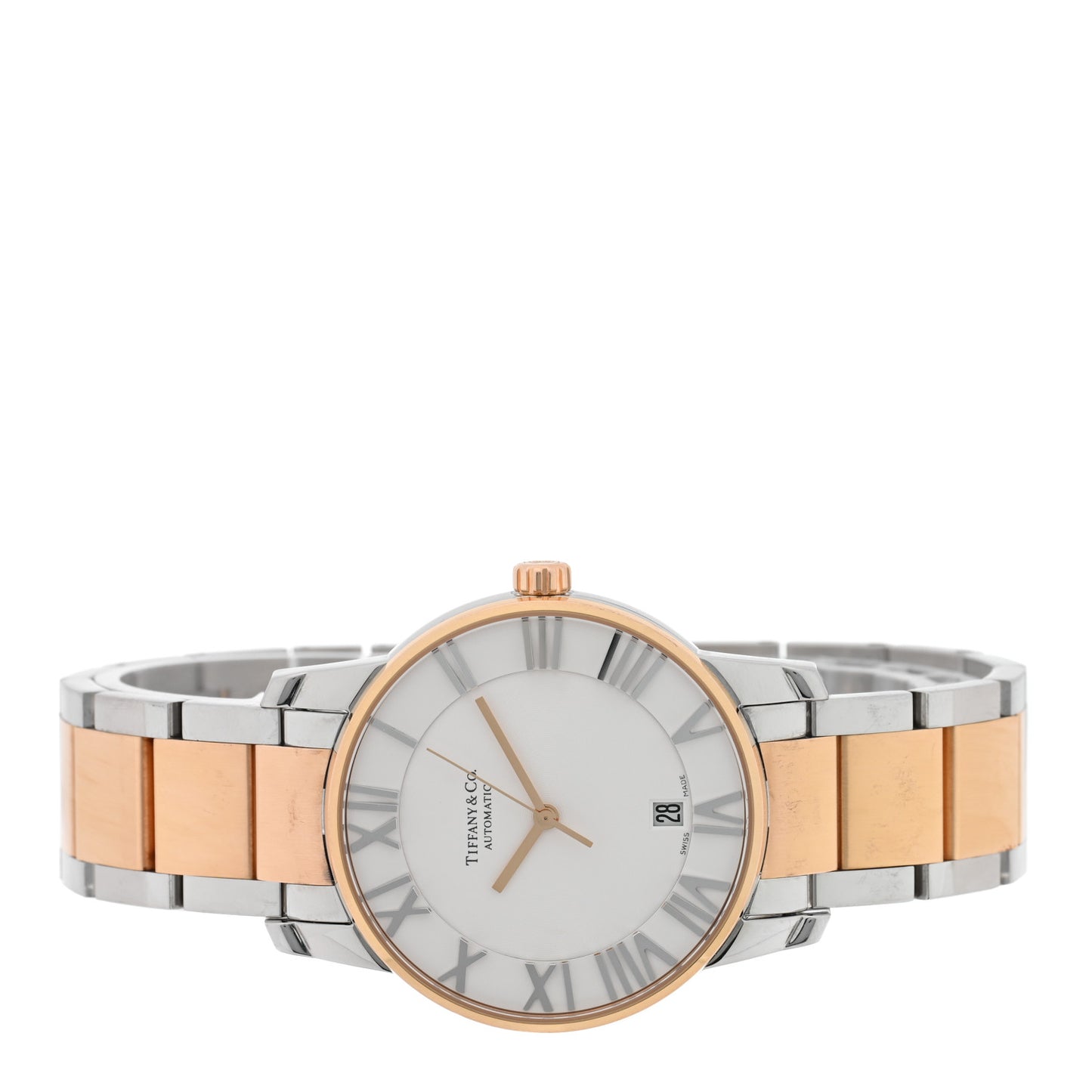 Stainless Steel 18K Rose Gold 37mm Atlas 3-Hand Automatic Watch