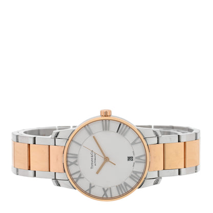 Tiffany Stainless Steel 18K Rose Gold 37mm Atlas 3-Hand Automatic Watch 2 of 4