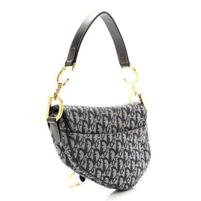 Christian Dior CHRISTIAN DIOR Monogram Saddle Bag Blue 3 of 13