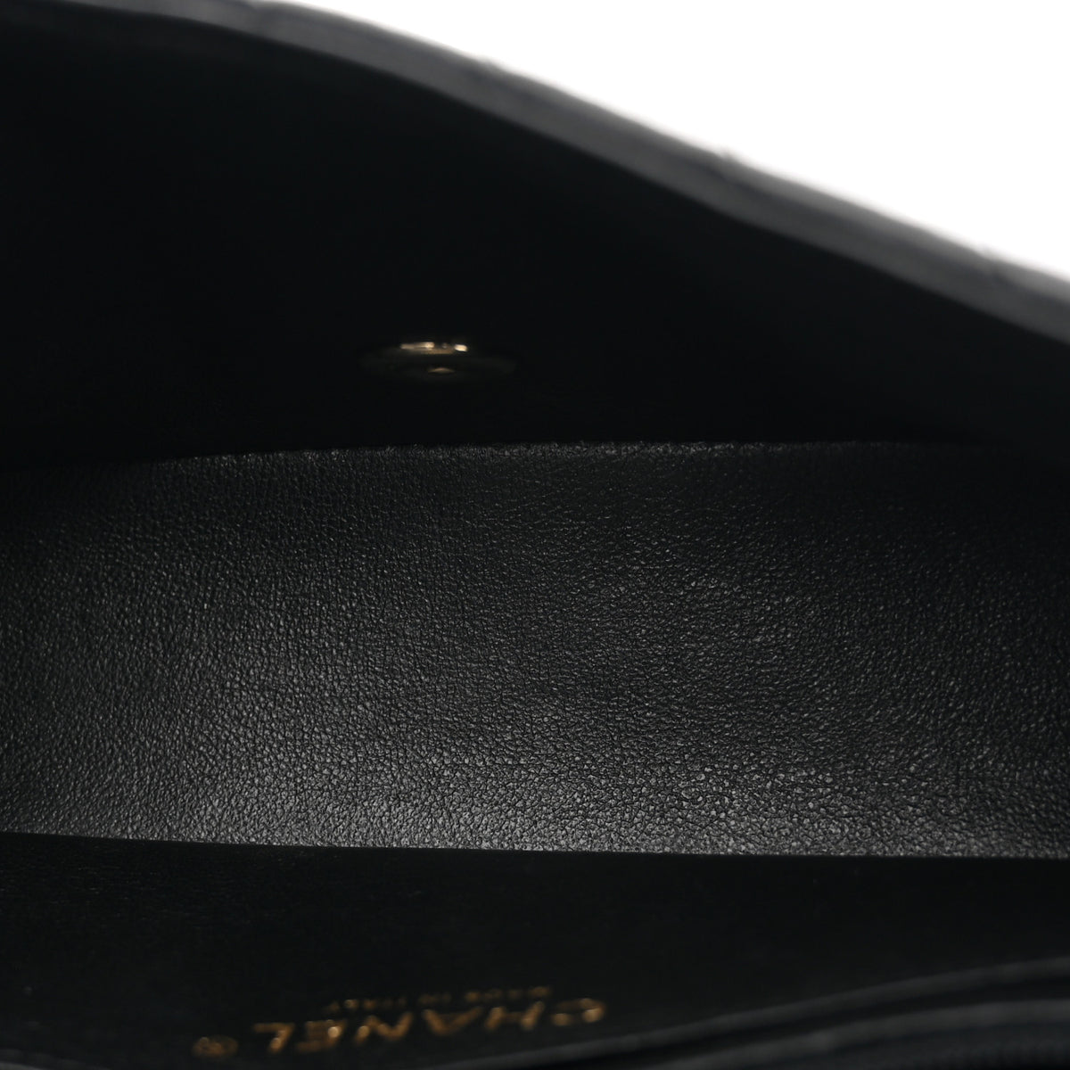 Lambskin Chevron Quilted Mini Rectangular Flap Black