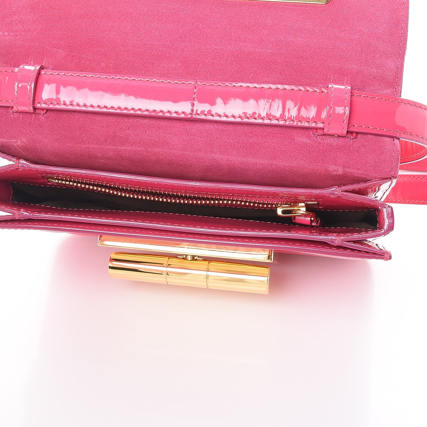 Patent Calfskin Natalia Medium Bag Hot Pink