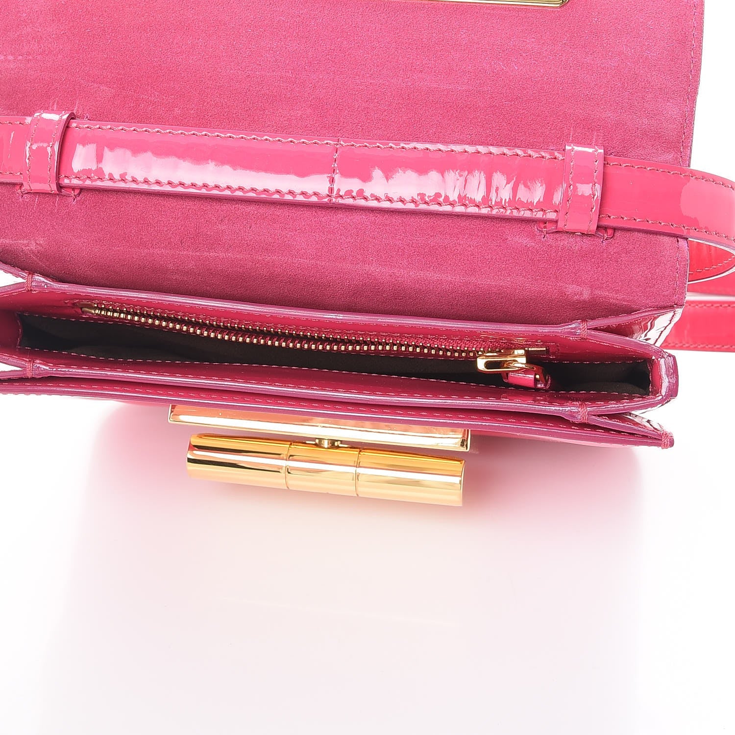 Tom Ford Patent Calfskin Natalia Medium Bag Hot Pink 5 of 10