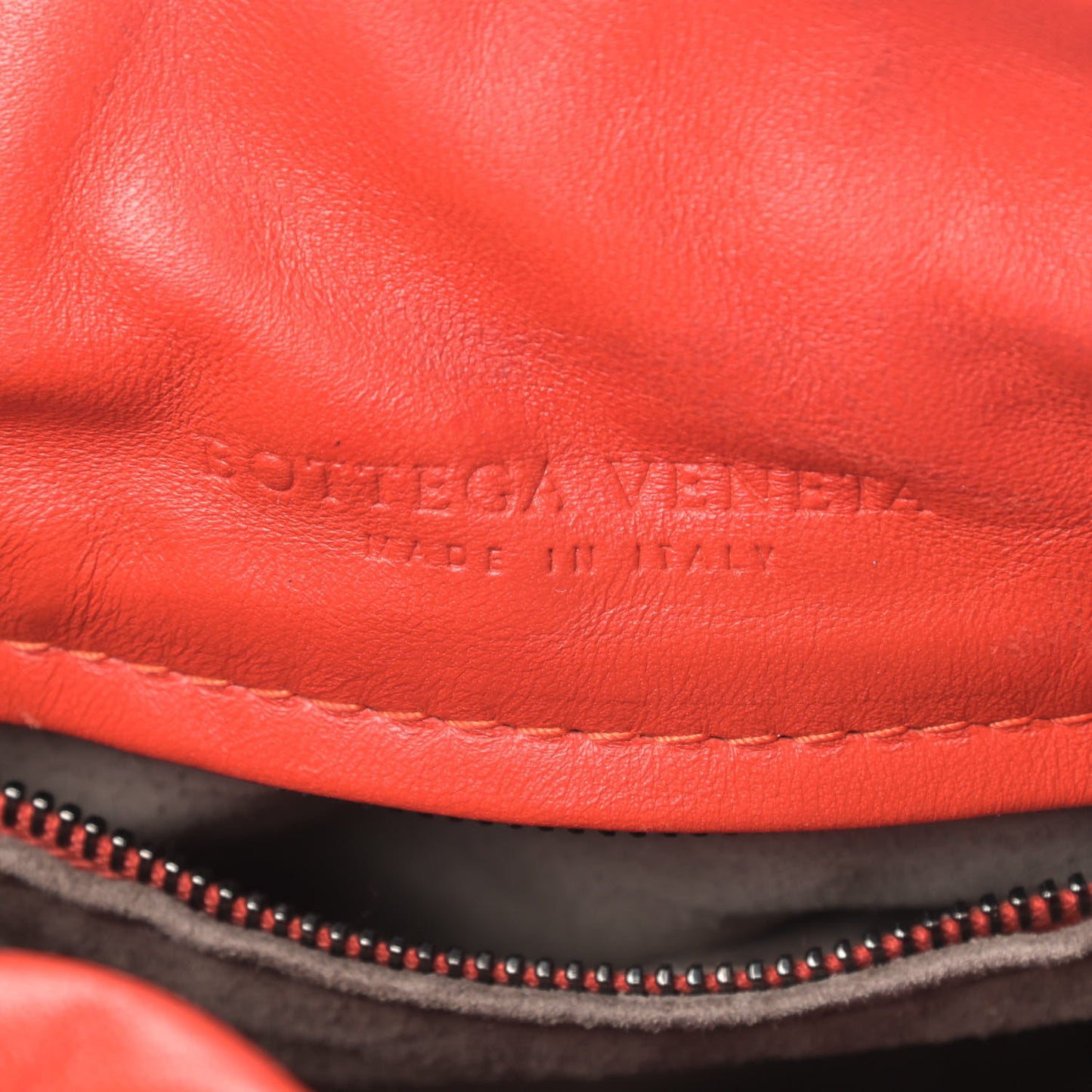 Nappa Intrecciato Drawstring Tote Corniola