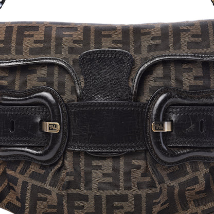 Fendi Zucca B Bis Flap Bag Tobacco Castagna 15 of 15