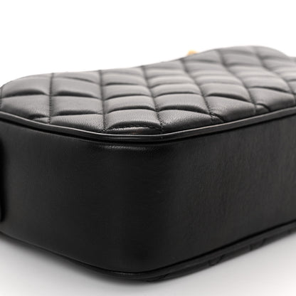 Chanel Lambskin Quilted Medium CC Crown Camera Case Black 8 of 9
