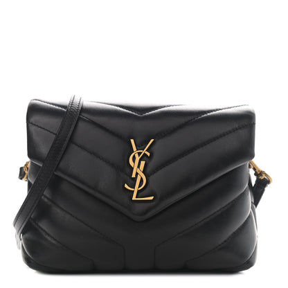Saint Laurent Calfskin Y Quilted Monogram Toy Loulou Crossbody Bag Black 1 of 8
