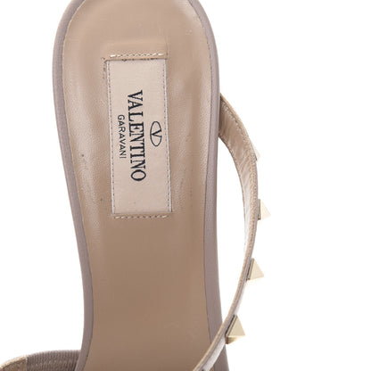 Valentino Garavani Calfskin Nappa Rockstud Cross Strap 50mm Mules 39 Pastel Grey Poudre 11 of 12