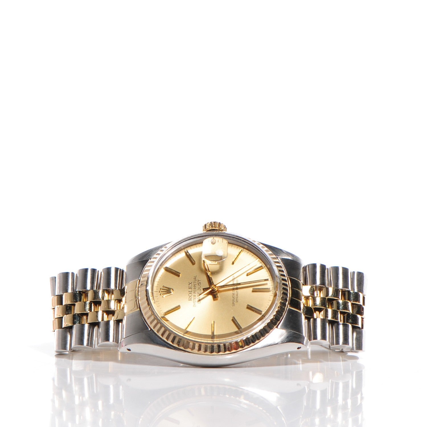 Rolex Stainless Steel 18K Yellow Gold 36mm Oyster Perpetual Datejust Watch Champagne 16013 3 of 11