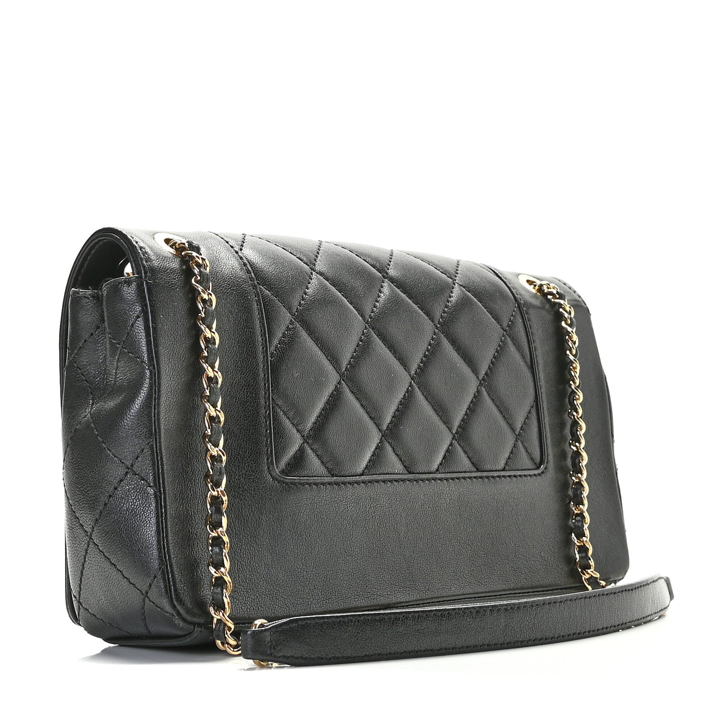 Sheepskin Quilted Medium Vintage Mademoiselle Flap Black