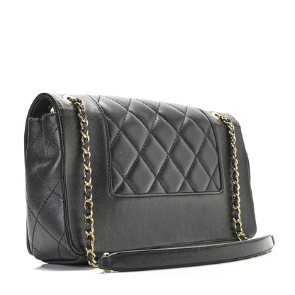 Chanel Sheepskin Quilted Medium Vintage Mademoiselle Flap Black 2 of 10