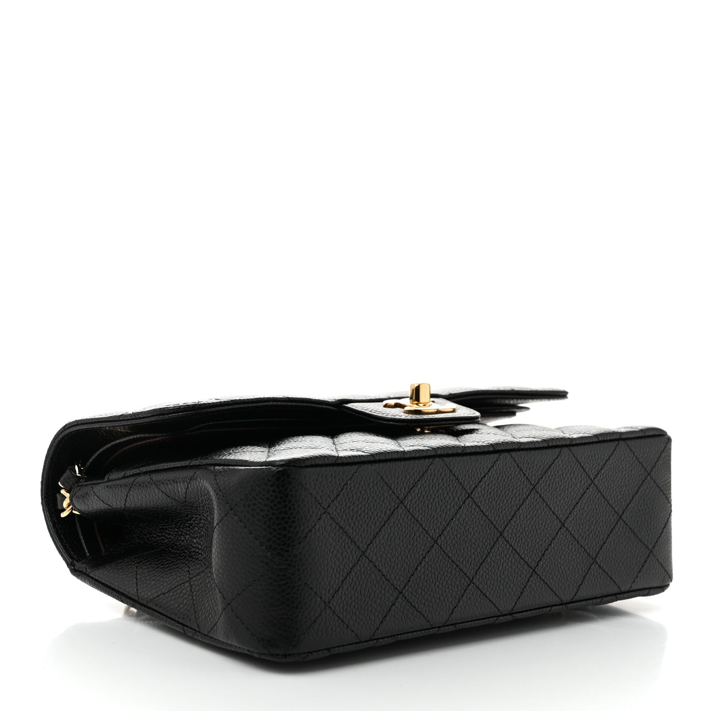 Caviar Quilted Small Double Flap Black
