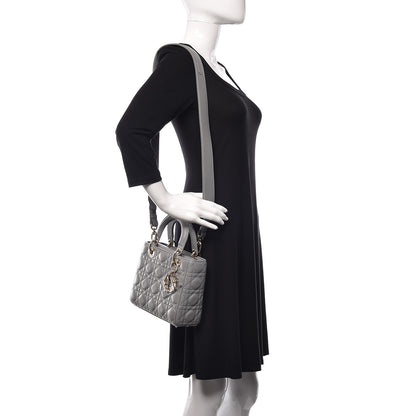 Christian Dior Lambskin Cannage Small Lucky Badges My Lady Dior Grey 2 of 10
