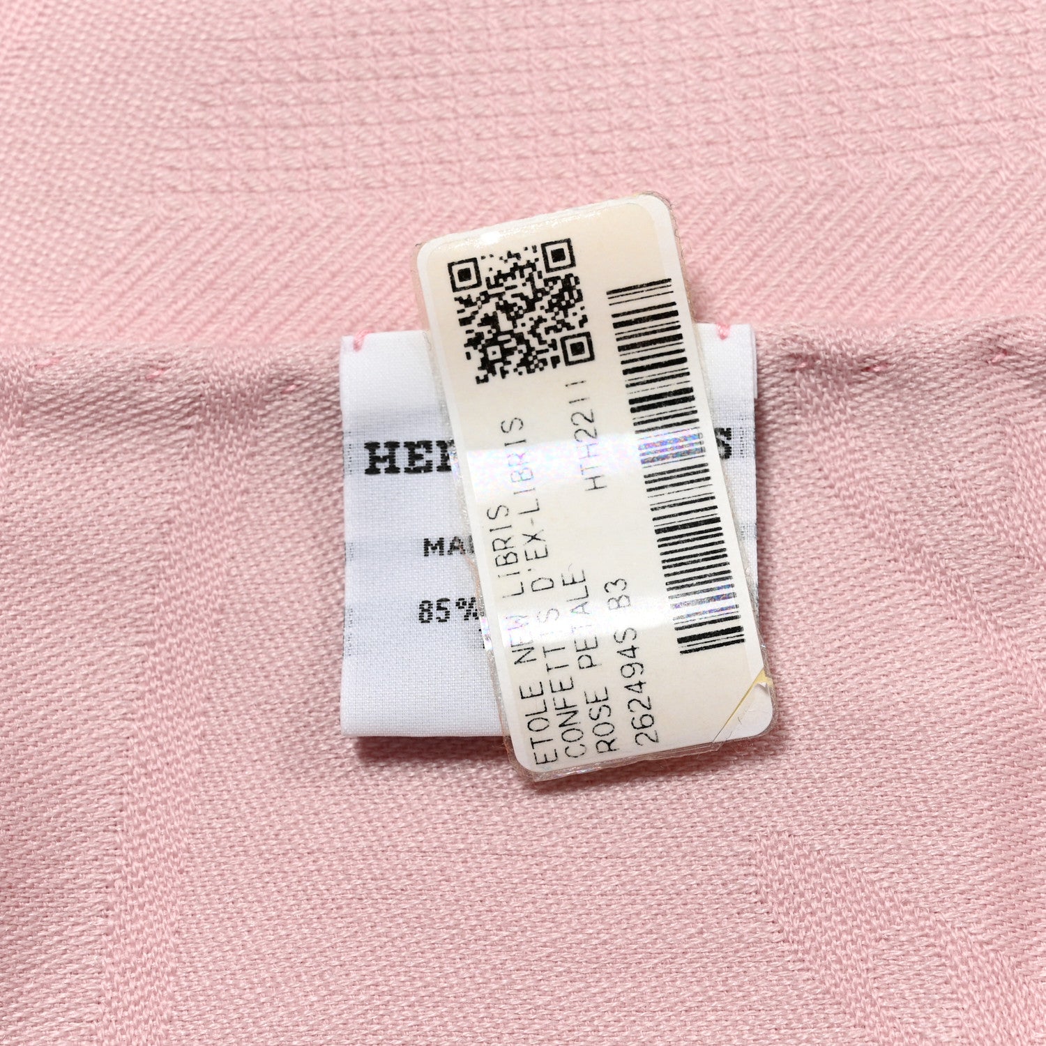 Hermes Cashmere Silk New Libris Stole Rose Petale 3 of 4