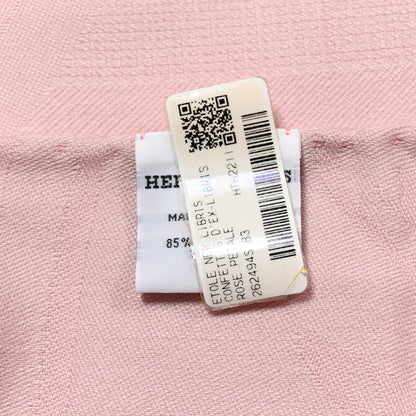 Hermes Cashmere Silk New Libris Stole Rose Petale 3 of 4