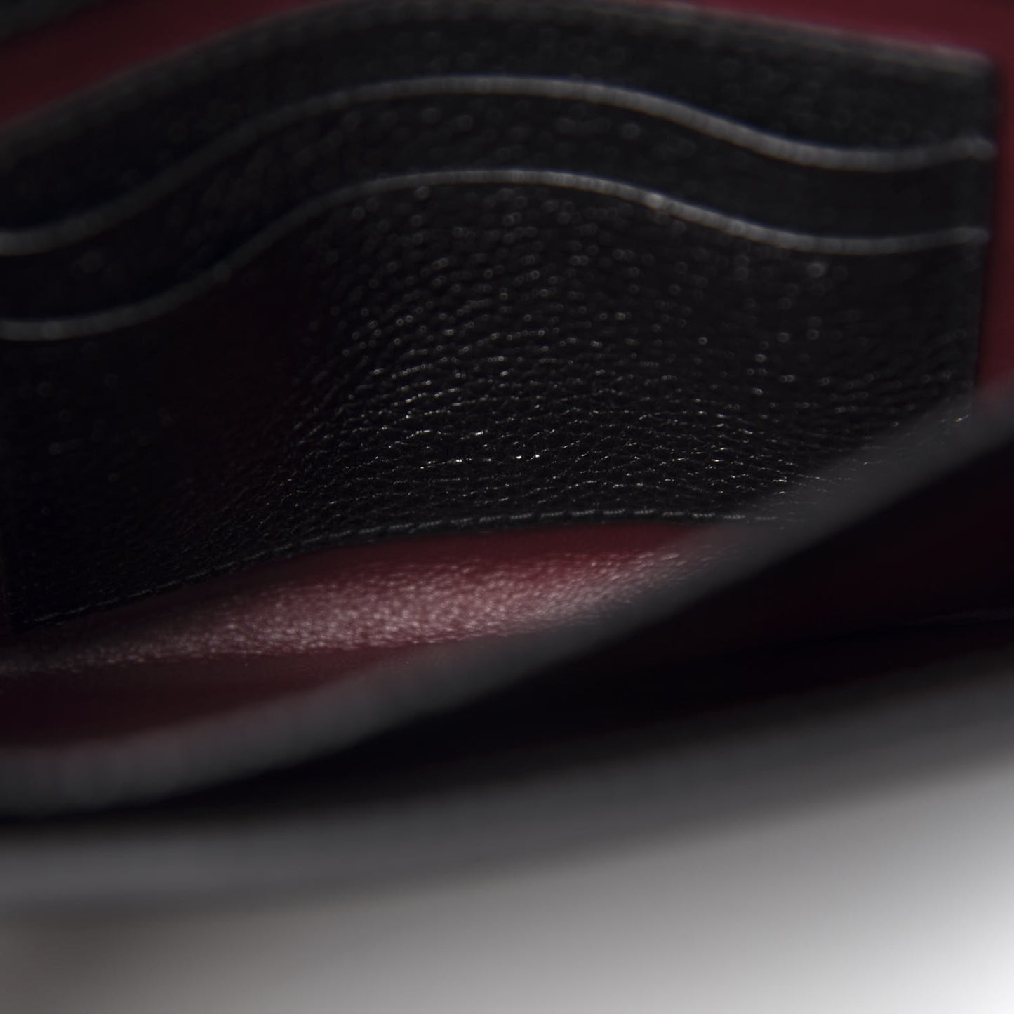 Grainy Calfskin Zumi Flap Card Case Black