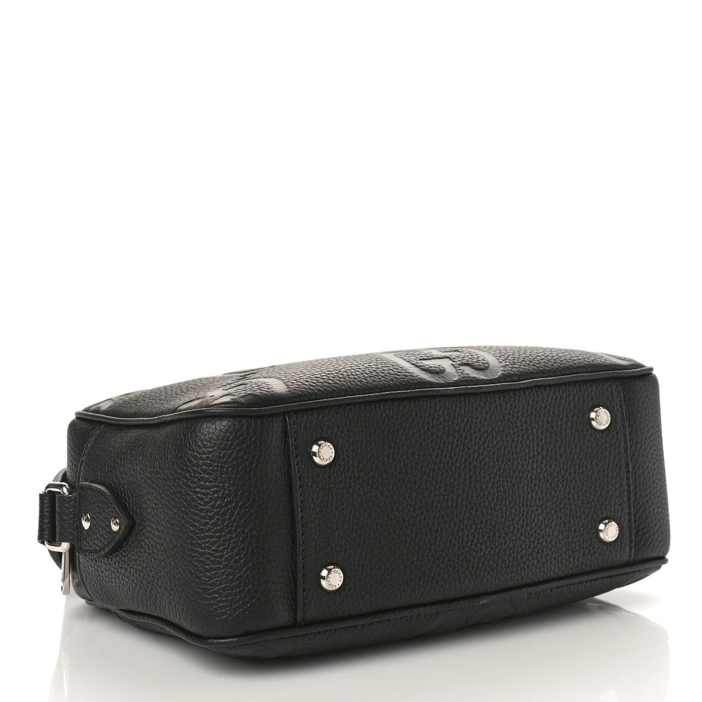 Piuma Calfskin Jumbo GG Embossed Medium Messenger Bag Black