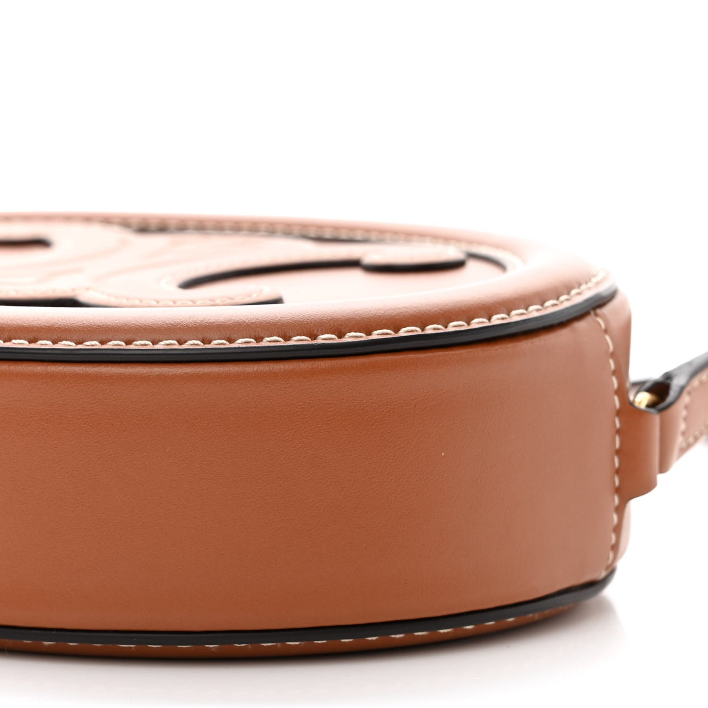 Smooth Calfskin Cuir Small Triomphe Oval Crossbody Purse Tan