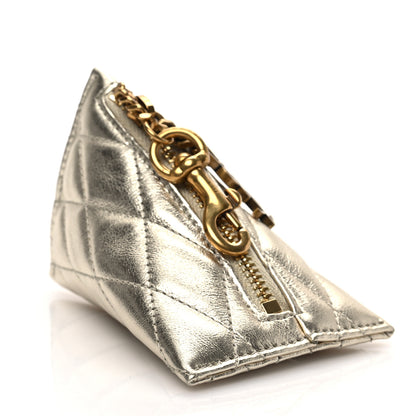 Saint Laurent Metallic Calfskin Berlingo Bag Charm Platino 4 of 6