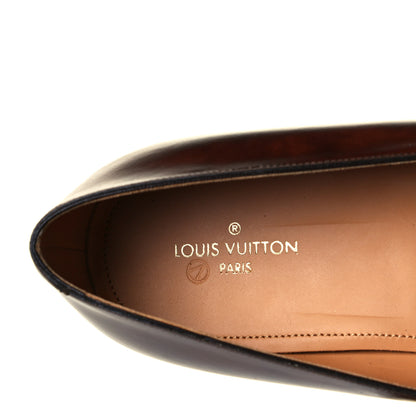 Louis Vuitton Waxed Calfskin Mens Vendome Loafers 8.5 Brown 4 of 9