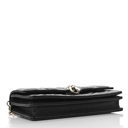Christian Dior Lambskin Lady Dior Top Handle Clutch Black 4 of 9